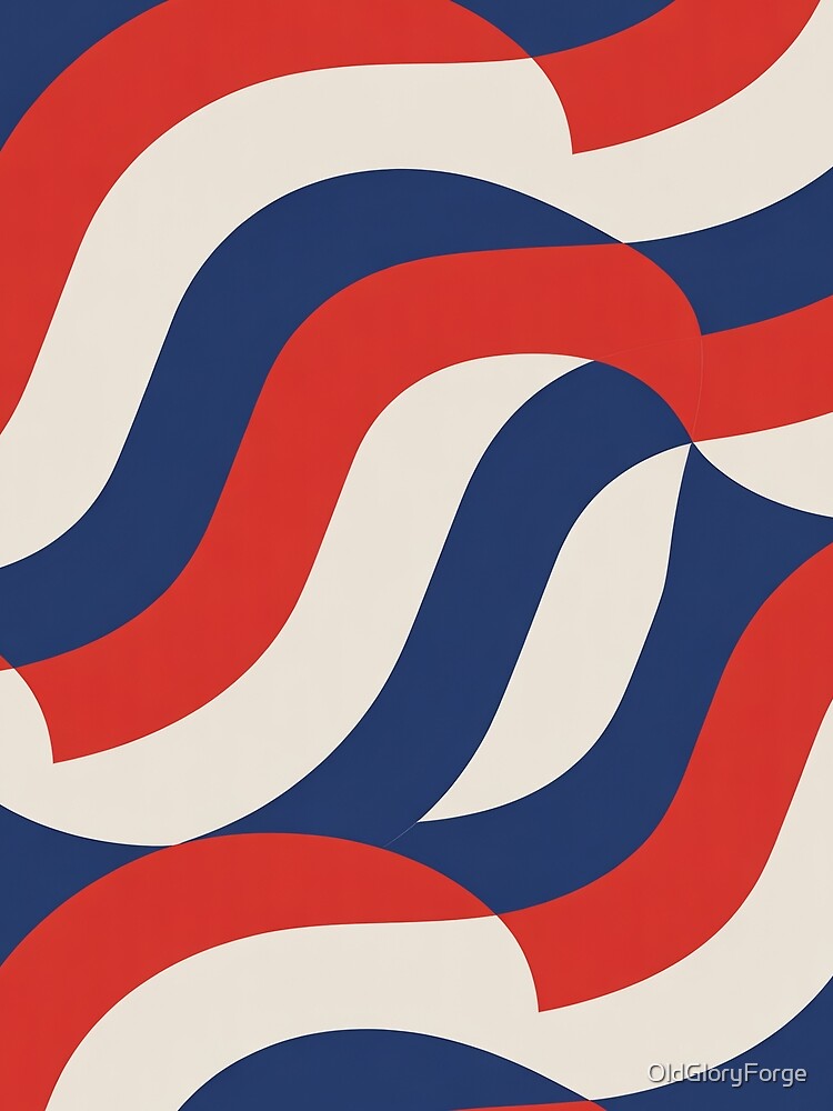 Modern Patriotic Red White Blue Arcs by OldGloryForge