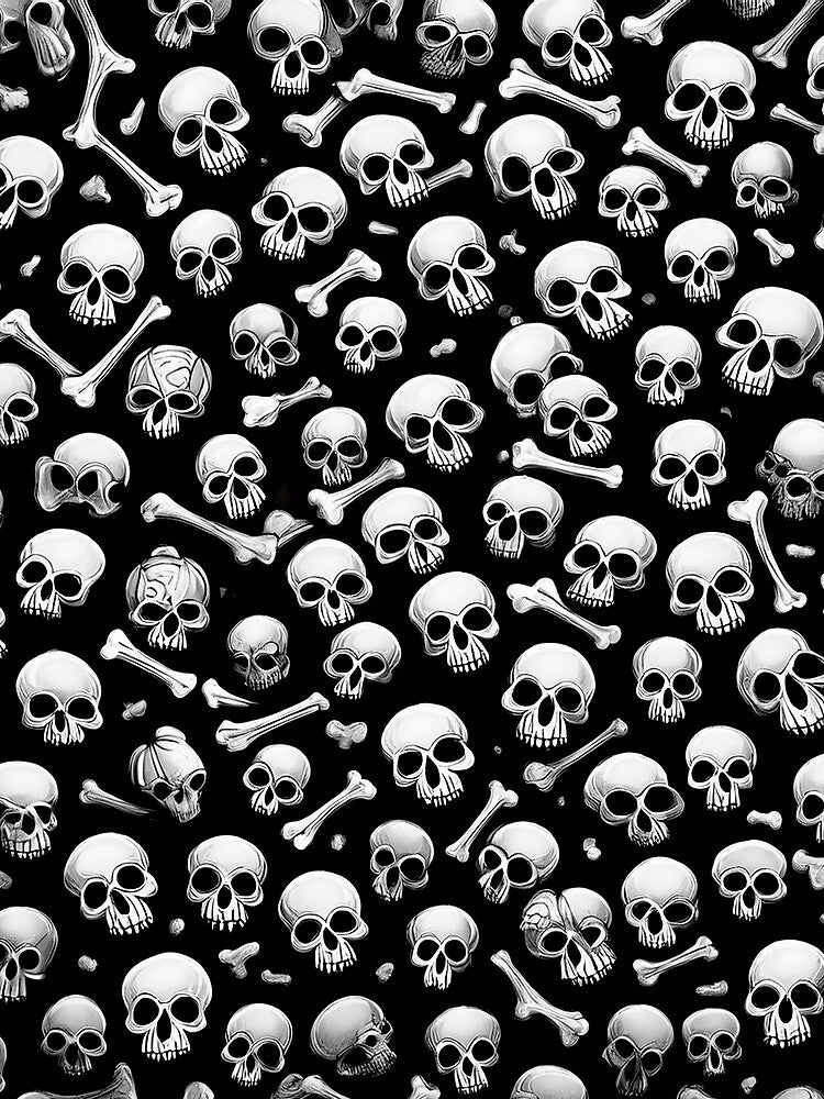 skull pattern black white by PR7M