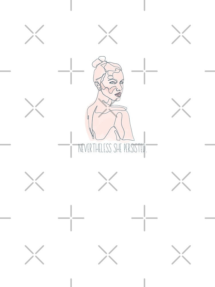 Nevertheless She Persisted Line Art Drawing by Dollfacedesign