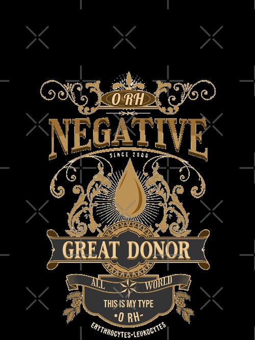 0 RH- Blood Type Negative PREMIUM GOLD by TakiArutr79
