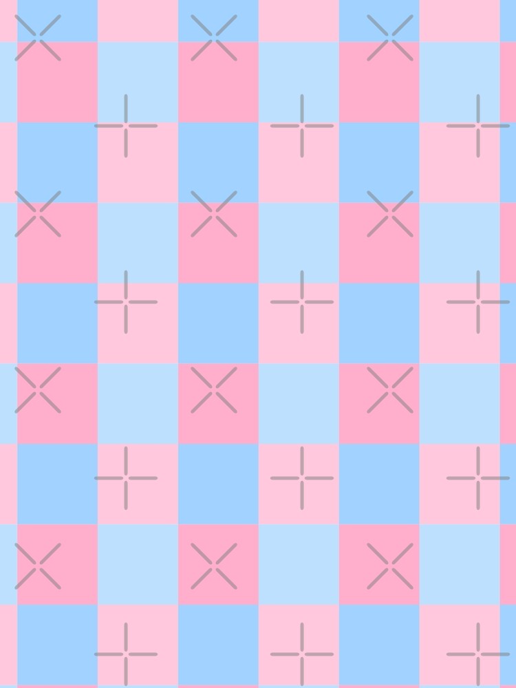 Pastel Dreamland Pink and Blue Checkerboard Pattern by Zaya_art