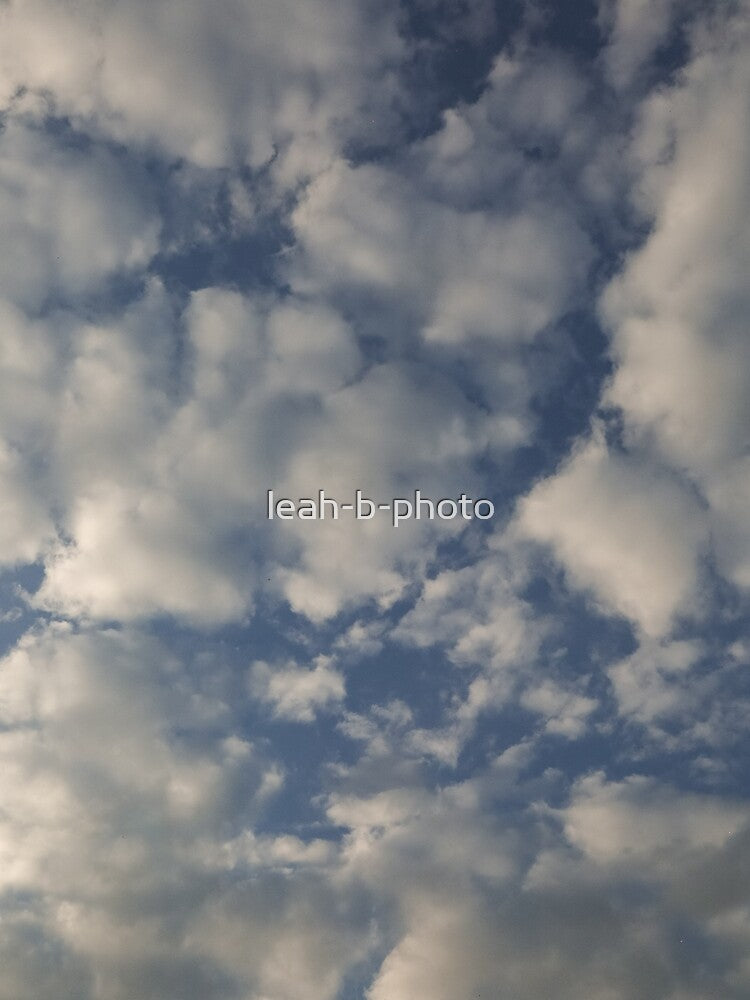 Bright blue sky with white clouds by leah-b-photo