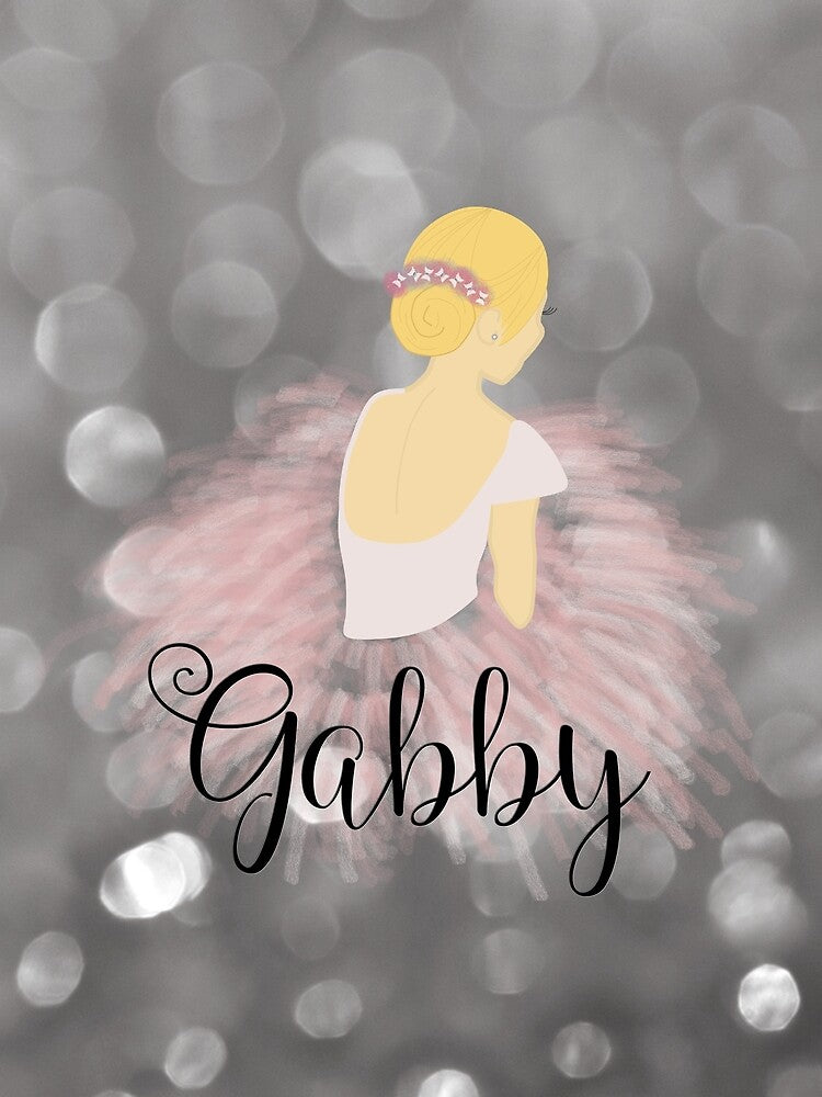 Blonde Ballerina Girl Dancer Personalized Name GABBY by umeimages