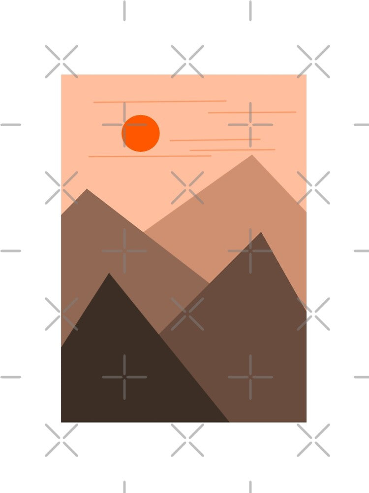 Brown mountain art scenery landscape wall art by tenkenryujin