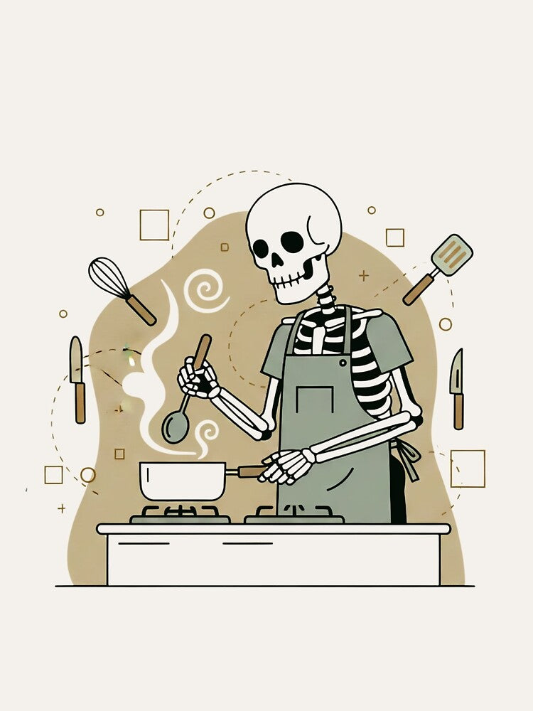 CHEF | Minimalist Skeleton Streetwear Art by DEADLINE.
