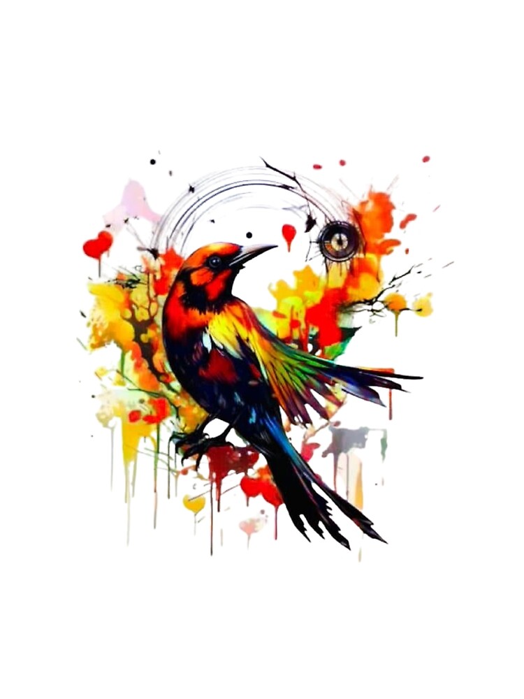 Color splashed song bird by Stemies Productions