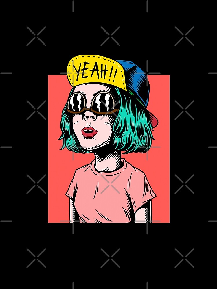 cool girl with glasses vintage by AY-Store24