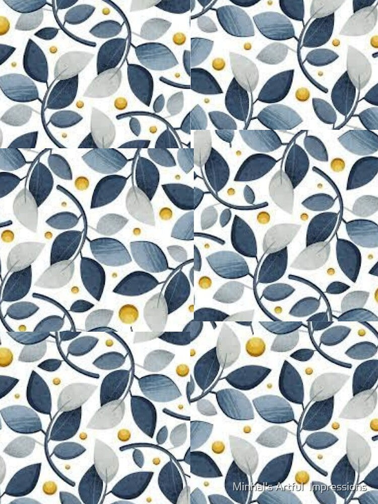 Creative design with flowers snd leafs printed by Minhal's Artful  Impressions