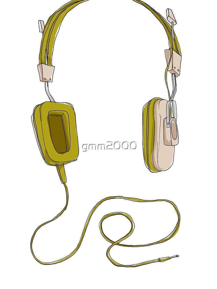 Earphone hand drawn art vintage illustration by gmm2000