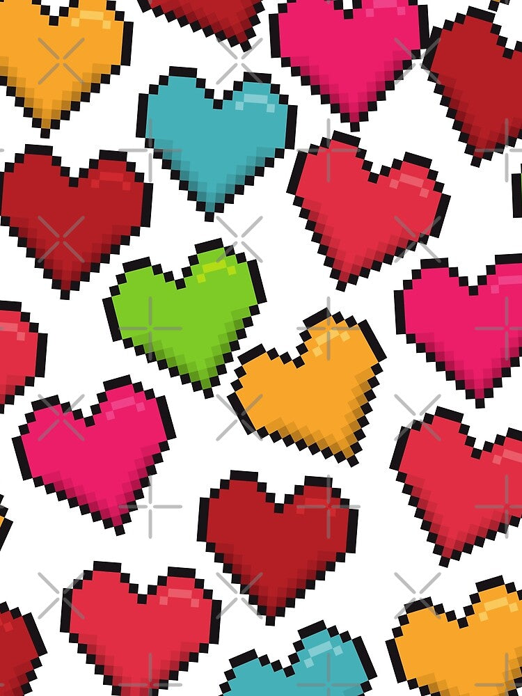 PIXEL HEART PATTERN by CDsTees