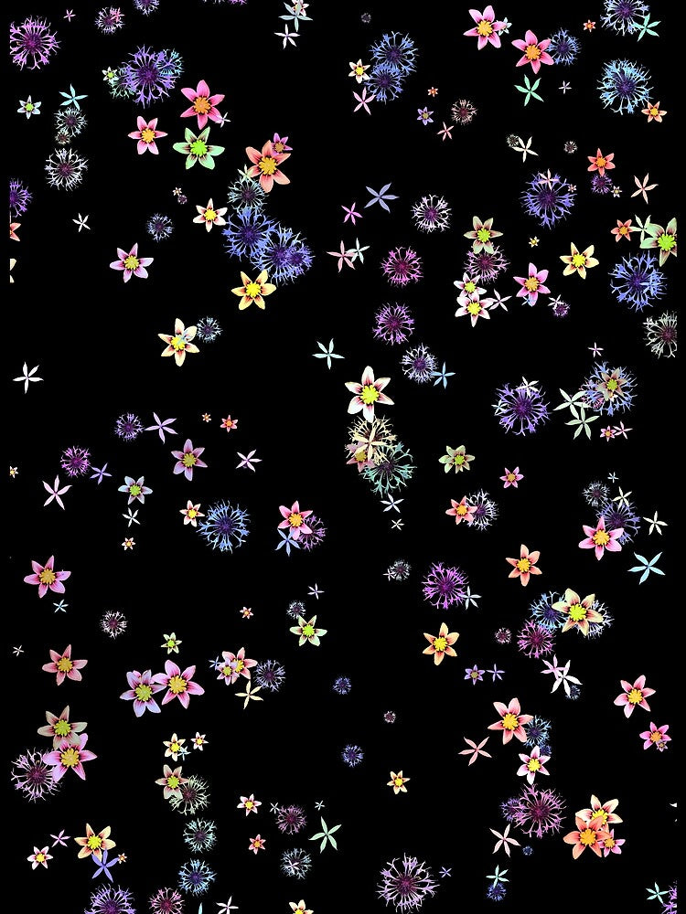 All-over print with colorful flowers. by www.superclo3d.com   www.kuhldesign.eu