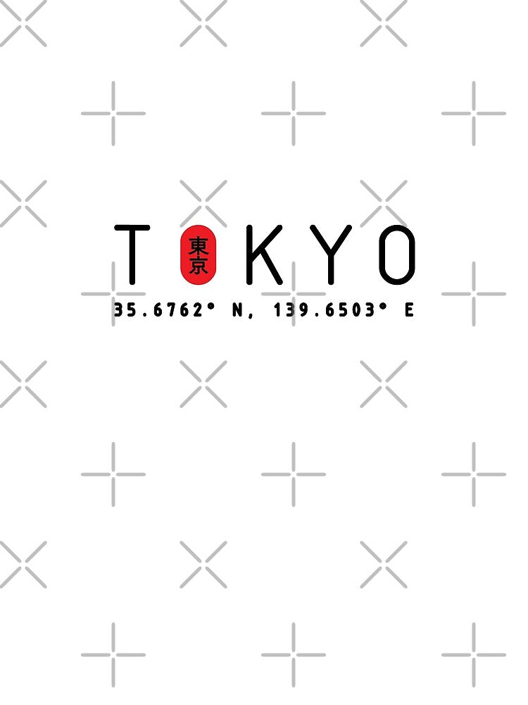 Tokyo Japan Coordinates Urban Streetwear Black Text by justkidding-co