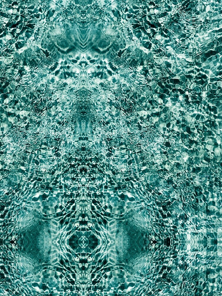 Water motif, reflection in bottle green by Psilographics