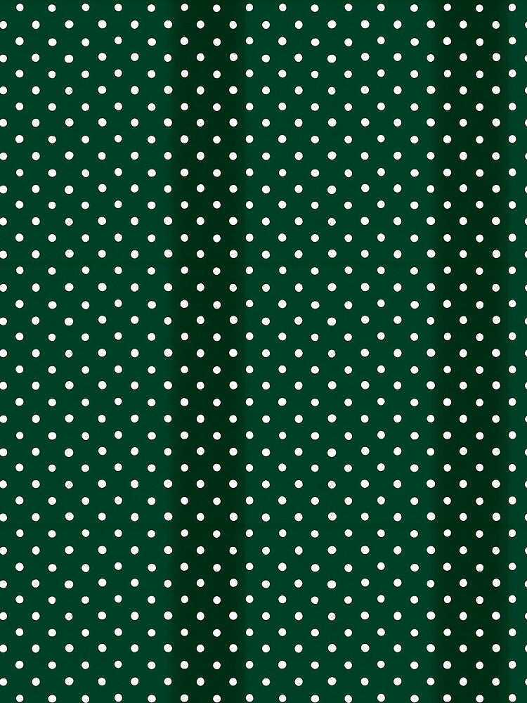 Forest Green Polka Dot Phone Case Gift for Her | Minimalist Dark Green Dotted Tote Bag Gift for Mom | Elegant Emerald Polka Dot Journal Gift for Student | Green and White Dot Blanket Gift by VivaFy