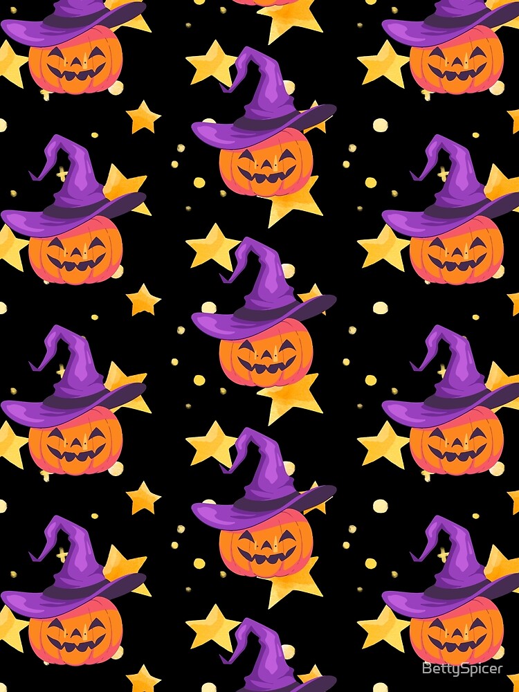 Pumpkin Stars Halloween Pattern by BettySpicer