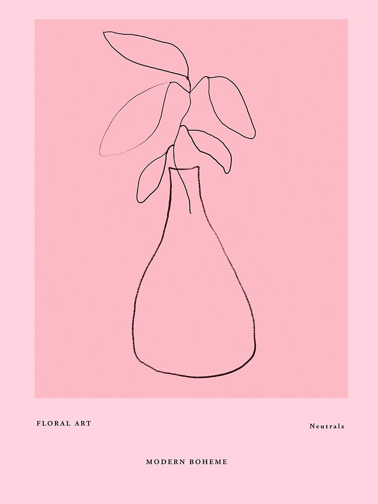 Minimalistic Vase - Pink Boho by bowsbotanicals