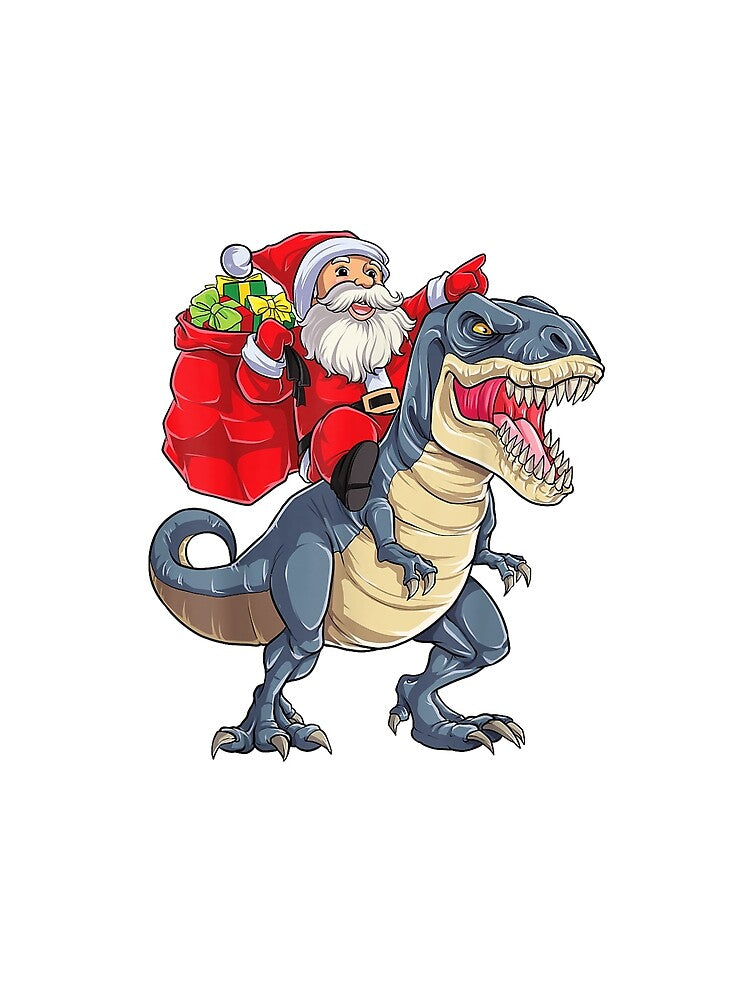 Dinosaur T rex Christmas Santa Boys Men Girls Xmas Squad For Men Women by CherishWi