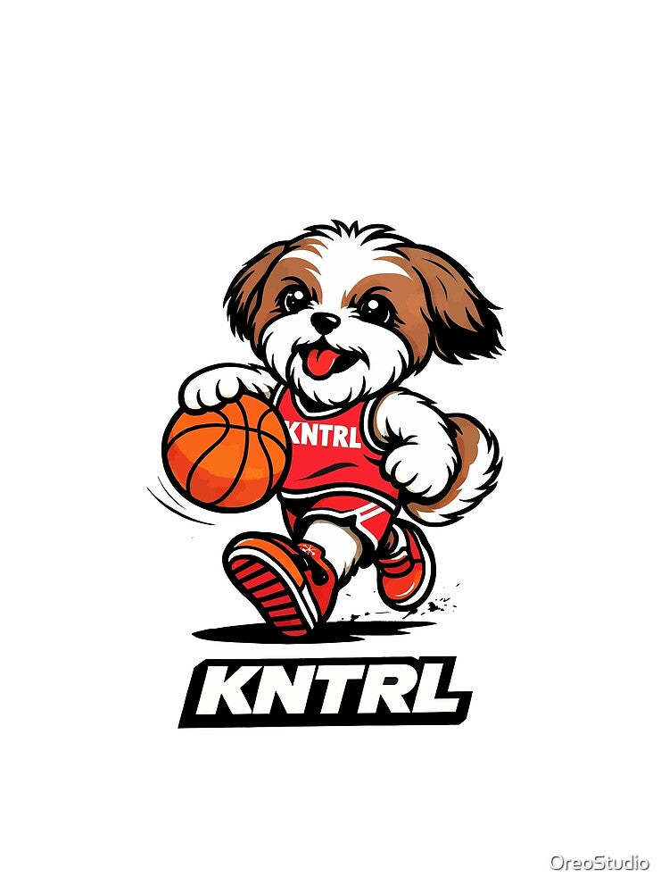 KNTRL Basketball Shih Tzu Dog Mascot T-Shirt | Streetwear Sports Cartoon Graphic by OreoStudio