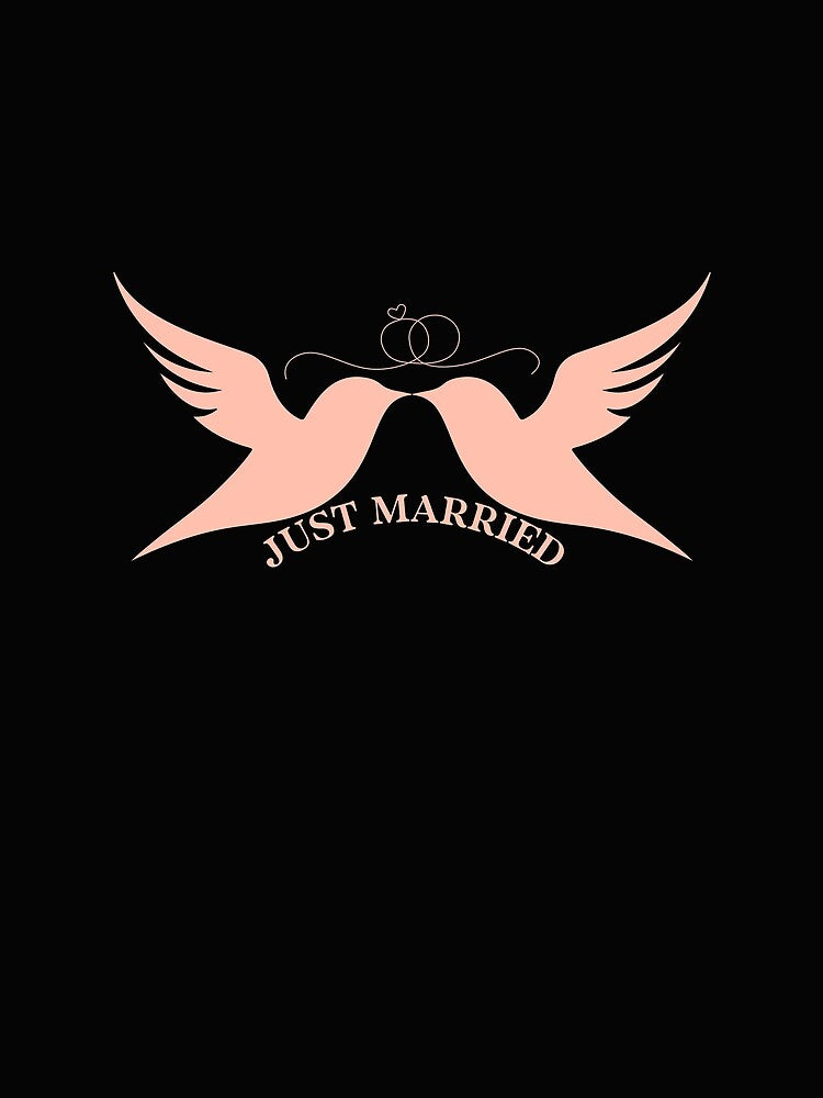 Romantic Wedding Just Married Lovebird Silhouette Newlyweds by MTJ-Mushrooms