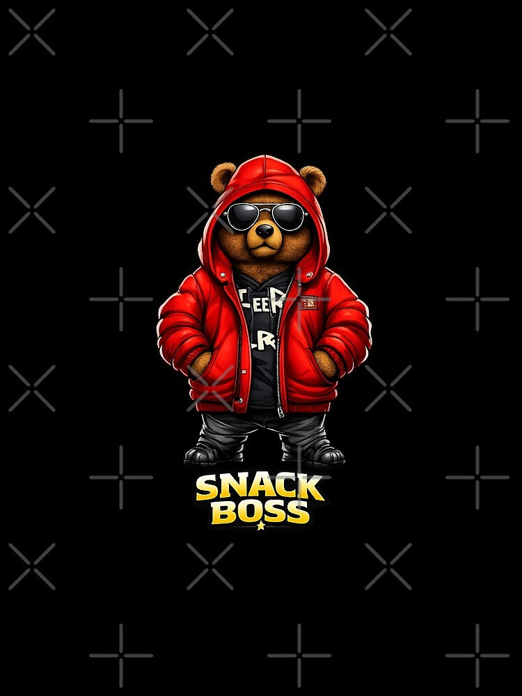 Snack Boss Streetwear Bear Hoodie & T-Shirt Design by Kevin Shearer