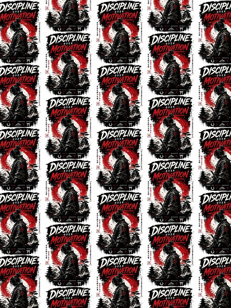 Discipline Over Motivation Samurai Sticker by GenZStickerHub1