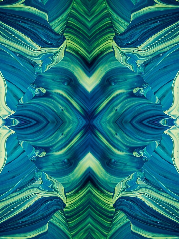 Symmetrical play of colors in blue-green 2.0 by Psilographics
