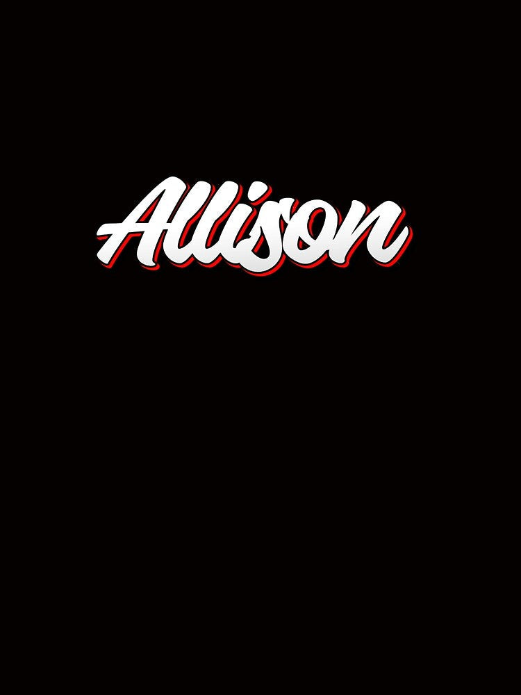 Retro Allison Name Label (Black) by KACIIBARN Unisex , , , Long Sleeve Tee