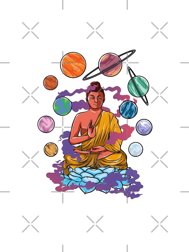 Men Women Buddha Magic Mushroom Meditation Psychedelics by BobbieVonRueden