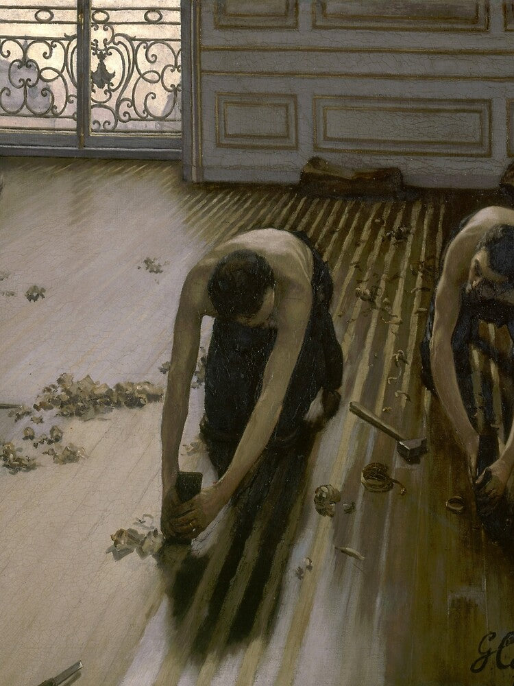 Gustave Caillebotte's The Floor Scrapers 1875 by mosfunky
