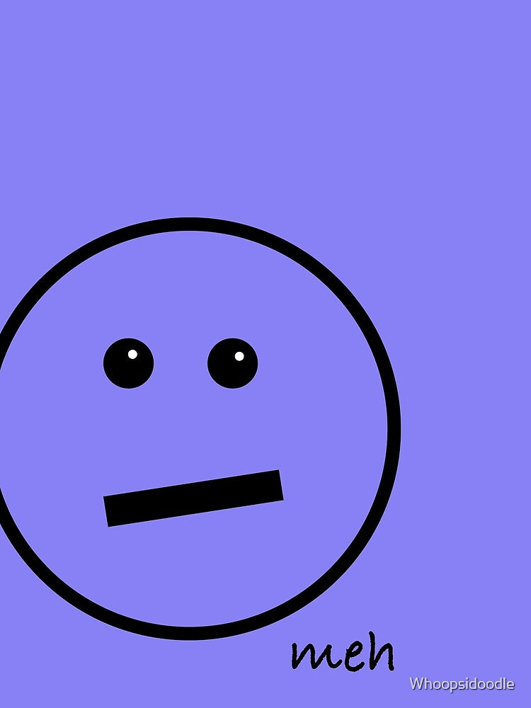 Meh Face - Purple Oversized by Whoopsidoodle