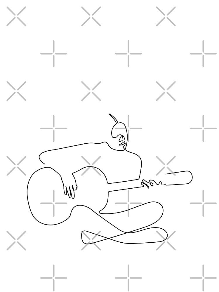 Guitarist | One Line Drawing | One Line Art | Minimal | Minimalist by One-Line-Artist