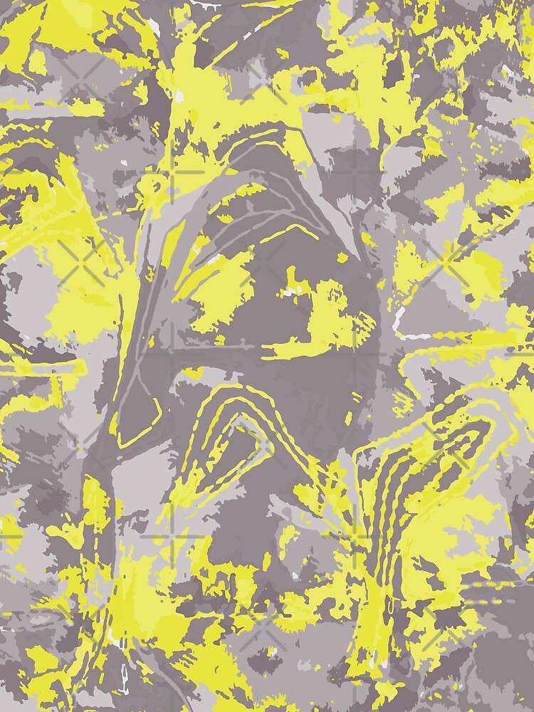 Abstract Grey Yellow Exclusive Pattern by LIRAZ ZIV