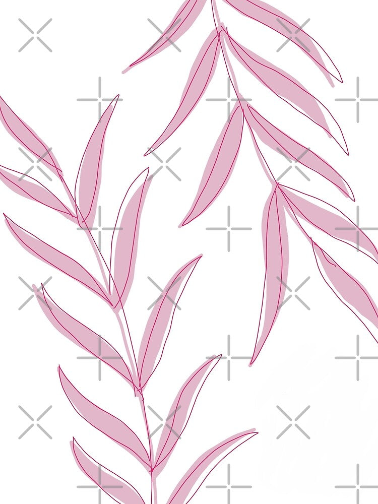 "cute bohemian minimalist pink leaves" by tudoo