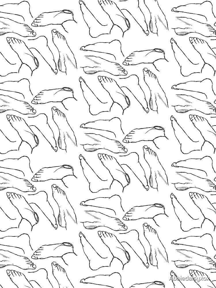 Lineart feet pattern black by Abbiedaisyxox
