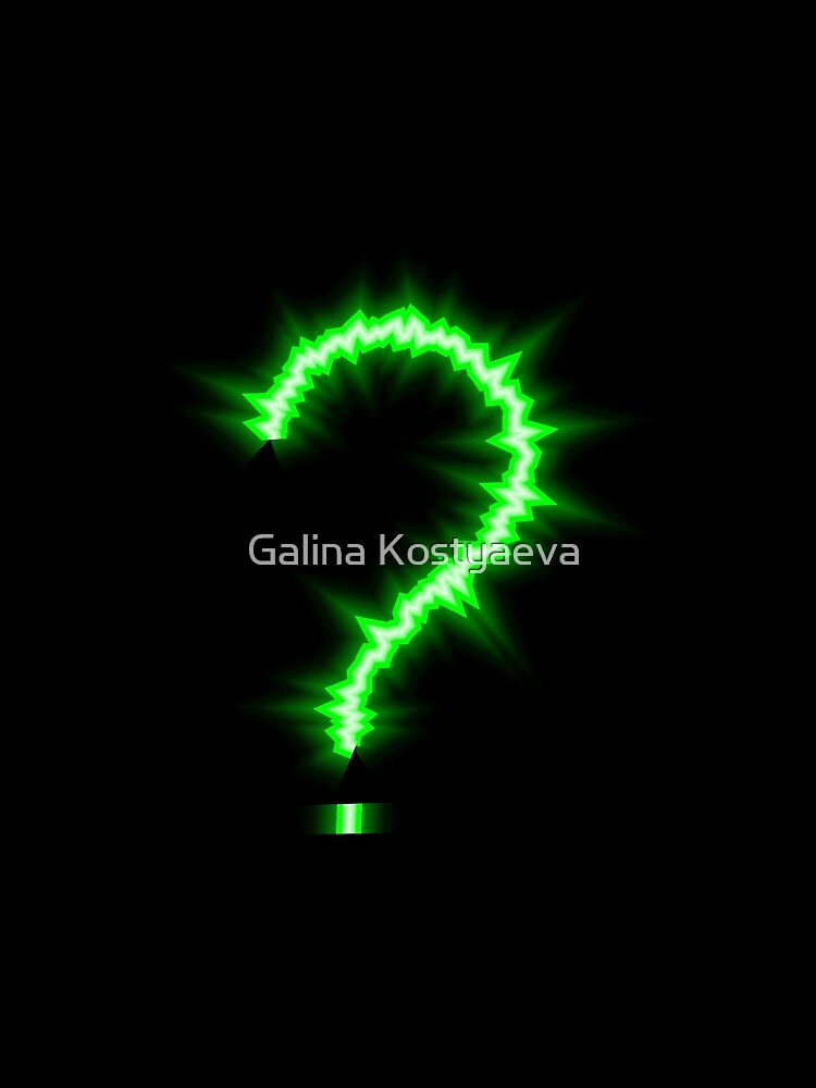 Neon question mark. Great emblem for t-shirts for men and women. by Galina Kostyaeva