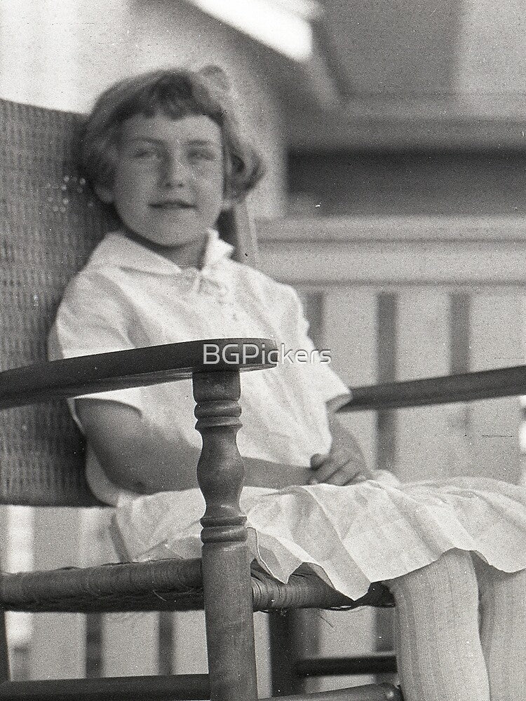 Vintage Girl on a Porch by BGPickers