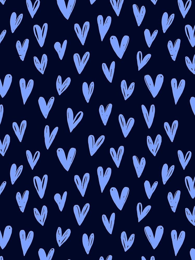 Hands Drawn Blue Color Hearts by artvia