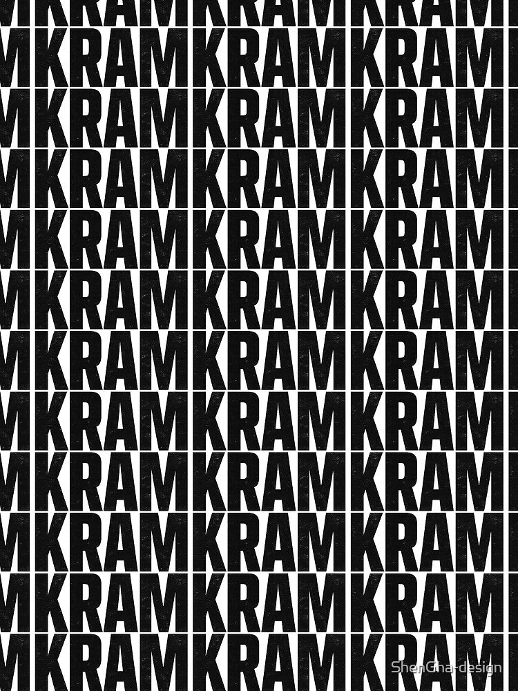 KRAM Brutalist Streetwear Logo Black Minimalist Tee by ShenGha-design