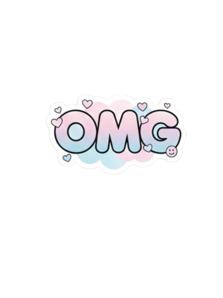 Pastel OMG Sticker with Hearts and Smiley Face by ZyVoAli