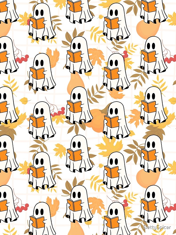 Spooky Ghost Autumn Halloween Pattern by BettySpicer