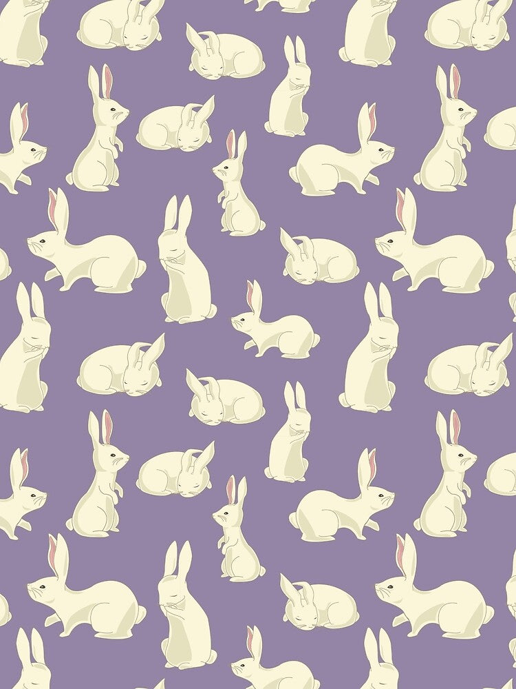 Soft Bunny Pattern muted purple by cherishakayart
