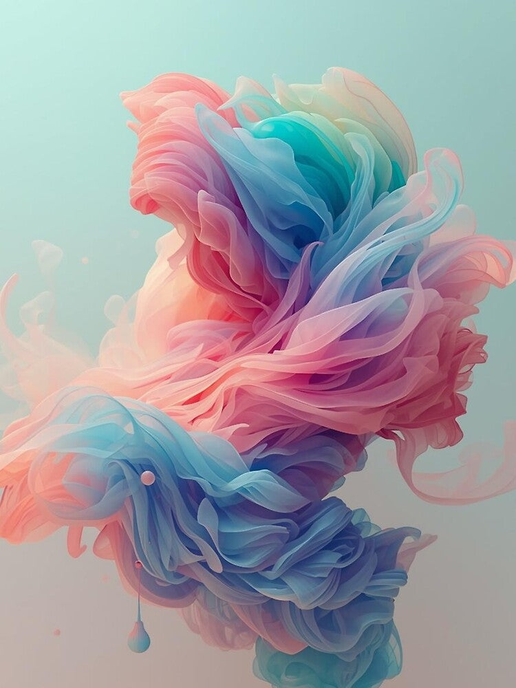 Soft Pastel Ethereal Liquid Smoke Abstract Art by rainbowgremlin