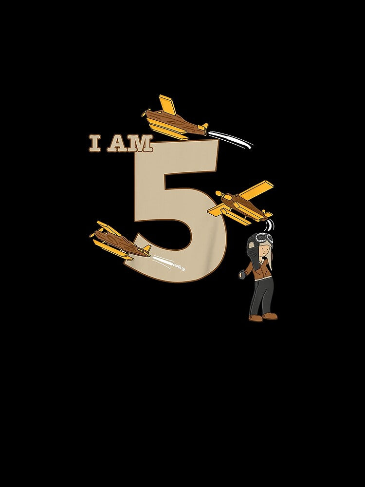 Kids 5th Birthday T-Shirt Boys Pilot Plane Gift Birthday by rturuytuyt