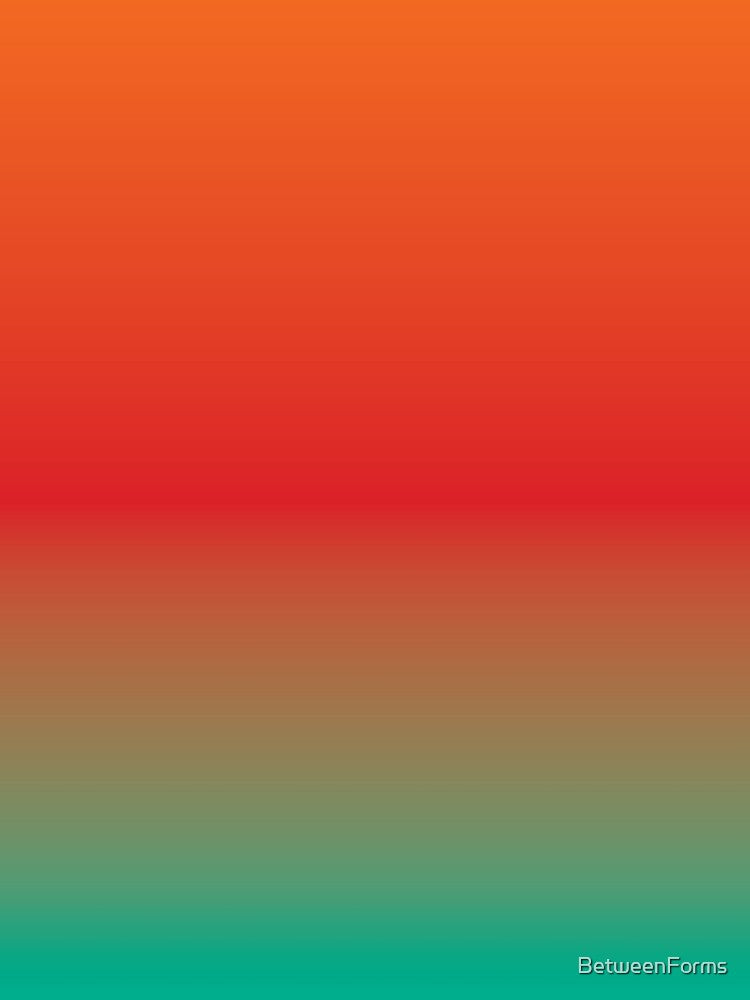 Retro Orange Red and Teal Ombre Gradient by BetweenForms