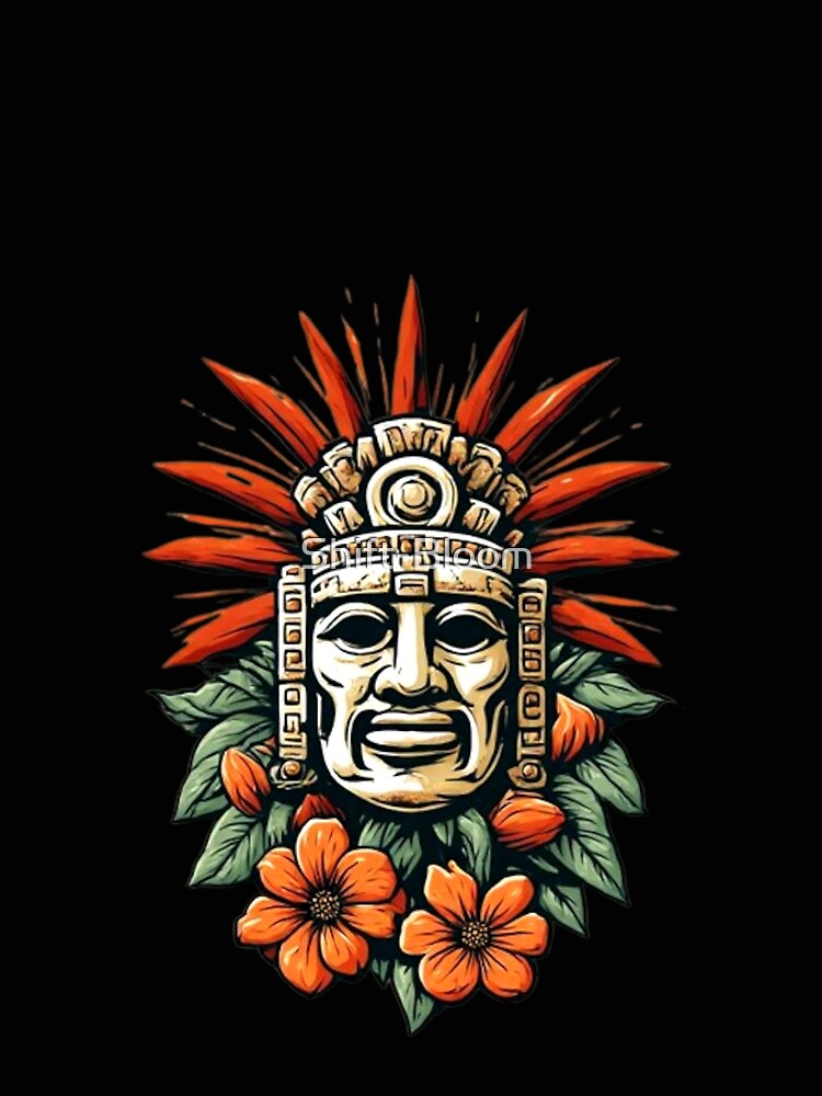 Ancient Mayan Warrior Spirit – Sacred Jade Mask Art 01 by Shift-Bloom