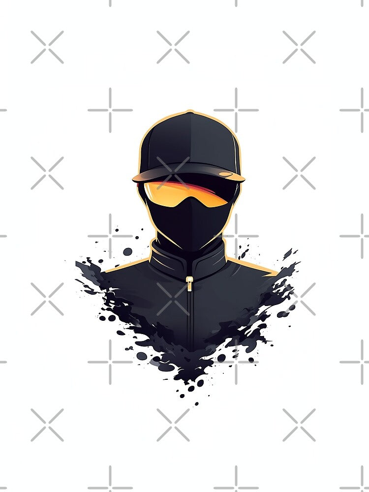 Cyberpunk Balaclava Character With Paint Splash Style by GoldenTealArts
