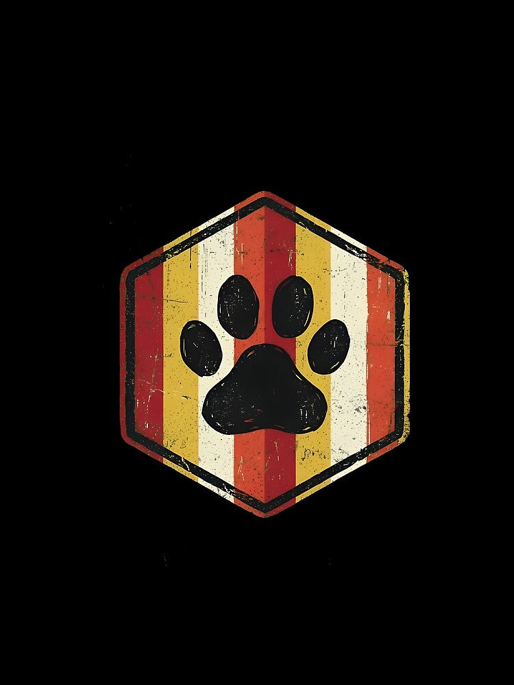 Retro Dog Paw Print by OlyvieArt