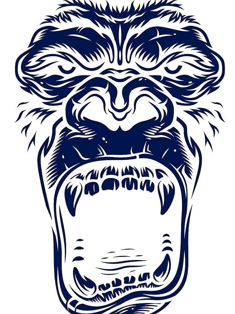 Face of gorilla on blue by PherppaXz