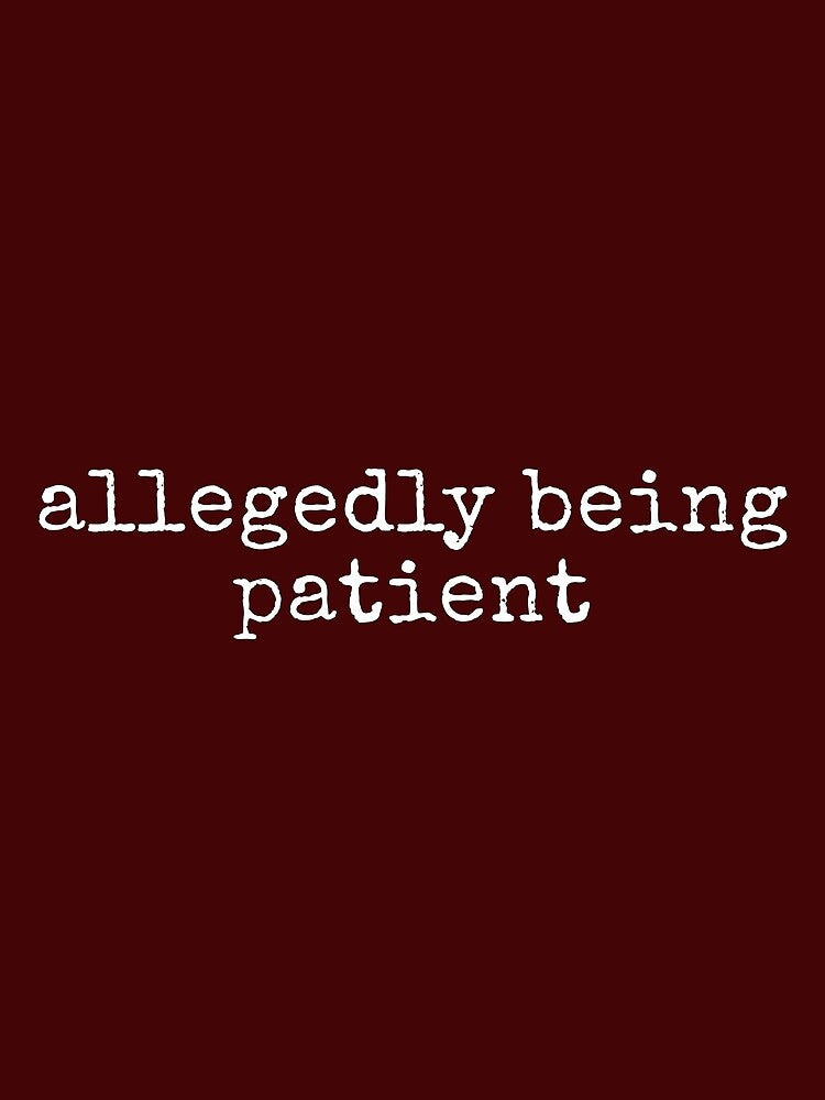 Allegedly Being Patient Funny Sarcastic Tee Shirt by ShanezShertz