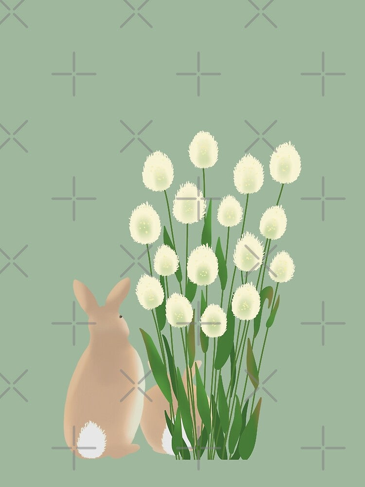 Cute Fluffy Bunny Tail Grass, Hares Tail Plant by jvcoart